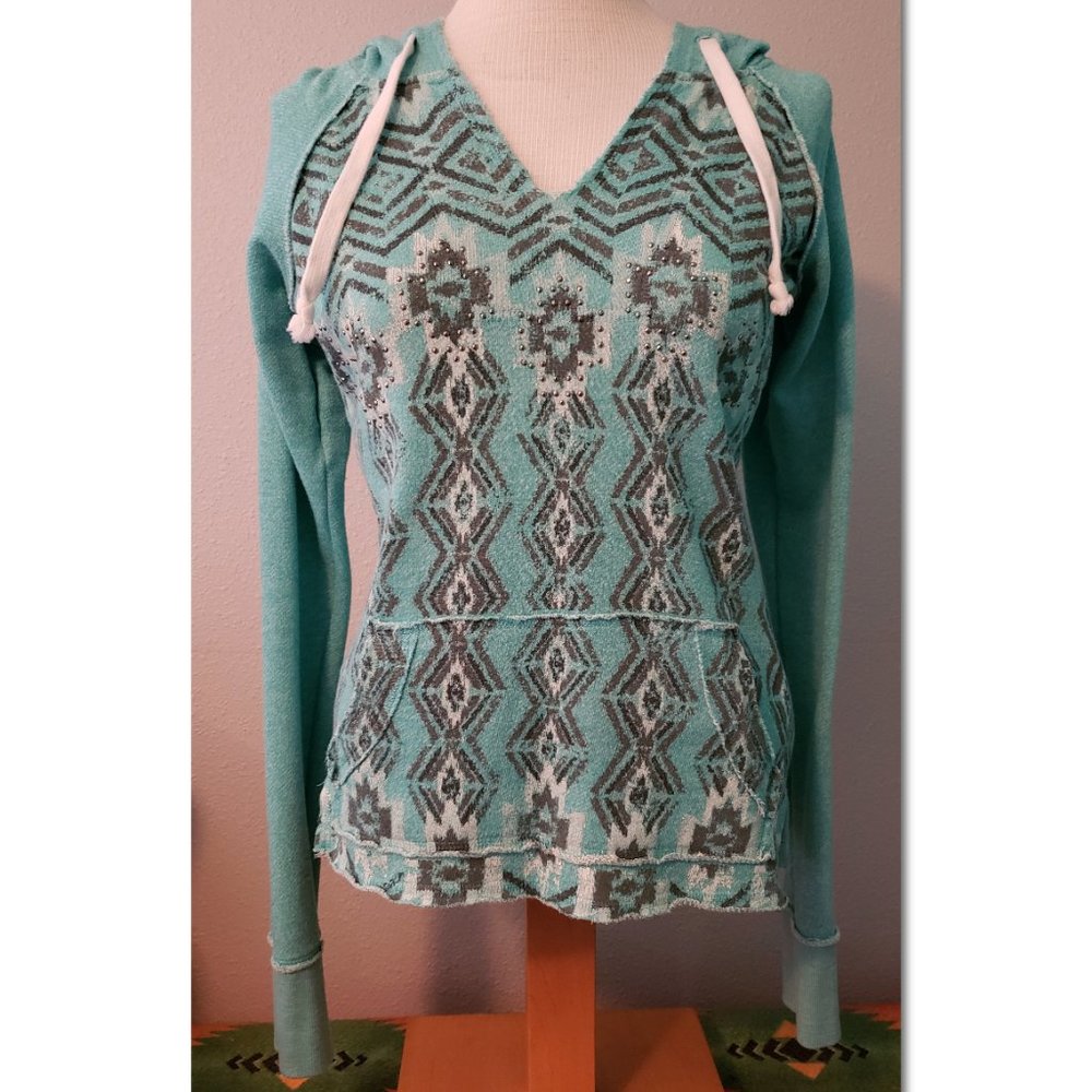 Rock & Roll Cowgirl Aztec print Hoodie
